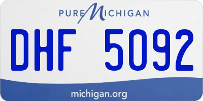 MI license plate DHF5092