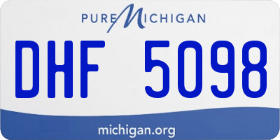 MI license plate DHF5098