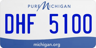 MI license plate DHF5100