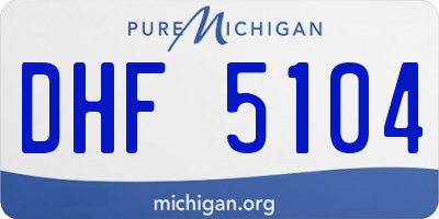 MI license plate DHF5104