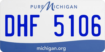 MI license plate DHF5106