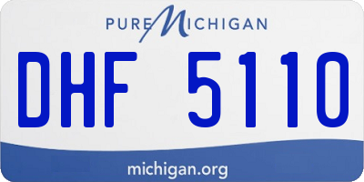 MI license plate DHF5110