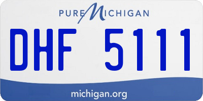MI license plate DHF5111
