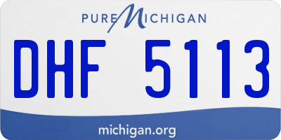 MI license plate DHF5113