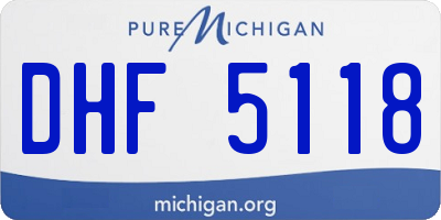 MI license plate DHF5118