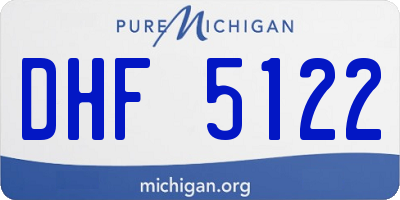 MI license plate DHF5122