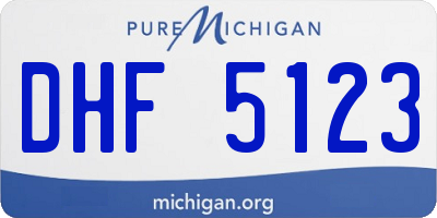 MI license plate DHF5123