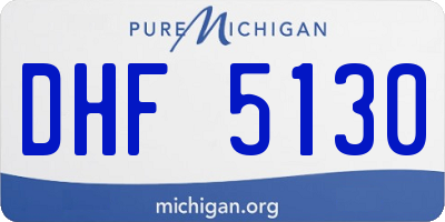 MI license plate DHF5130
