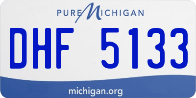 MI license plate DHF5133
