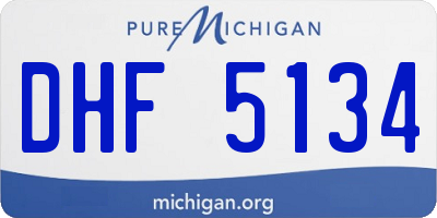 MI license plate DHF5134