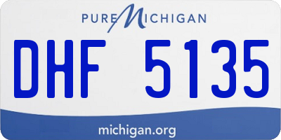 MI license plate DHF5135