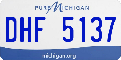 MI license plate DHF5137