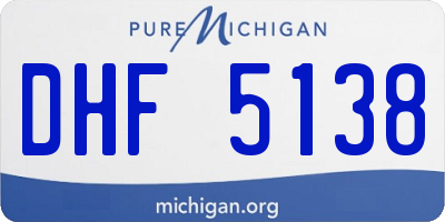 MI license plate DHF5138