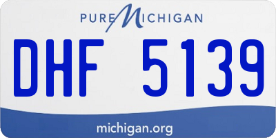 MI license plate DHF5139