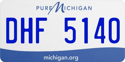 MI license plate DHF5140