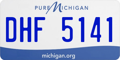 MI license plate DHF5141
