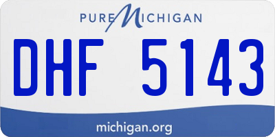 MI license plate DHF5143