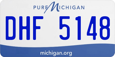 MI license plate DHF5148