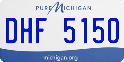 MI license plate DHF5150