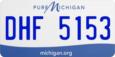 MI license plate DHF5153
