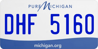 MI license plate DHF5160