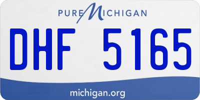 MI license plate DHF5165