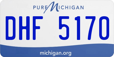 MI license plate DHF5170