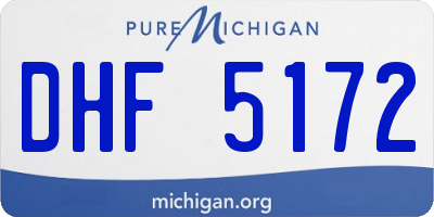 MI license plate DHF5172