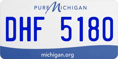 MI license plate DHF5180