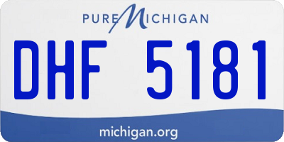 MI license plate DHF5181