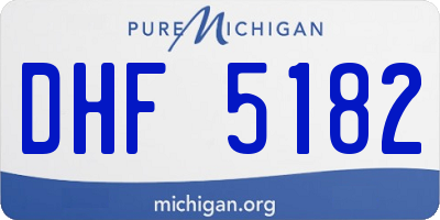 MI license plate DHF5182