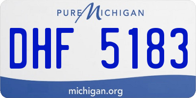 MI license plate DHF5183