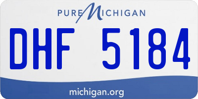 MI license plate DHF5184