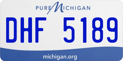 MI license plate DHF5189