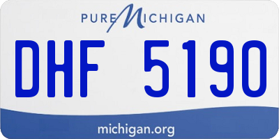MI license plate DHF5190