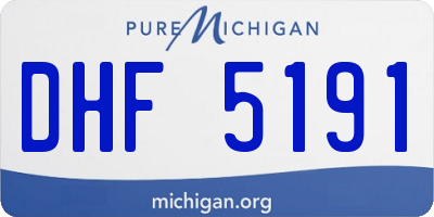 MI license plate DHF5191