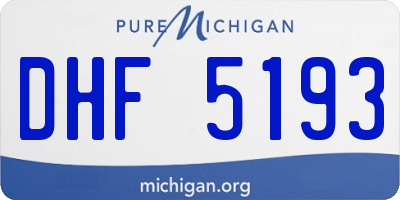 MI license plate DHF5193