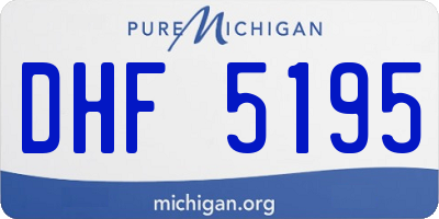 MI license plate DHF5195
