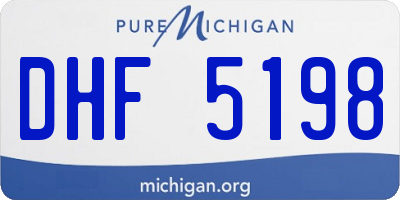 MI license plate DHF5198