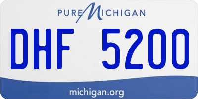 MI license plate DHF5200