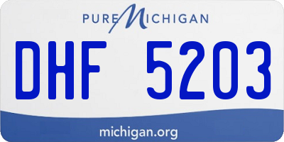 MI license plate DHF5203