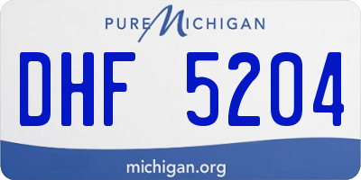 MI license plate DHF5204