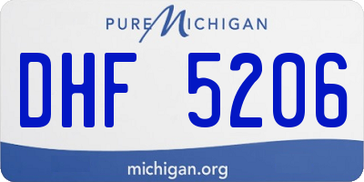 MI license plate DHF5206