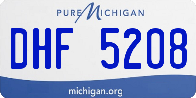 MI license plate DHF5208