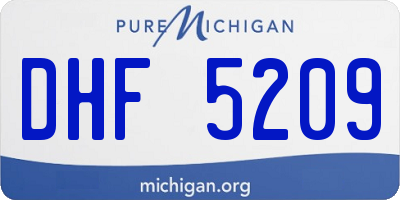 MI license plate DHF5209