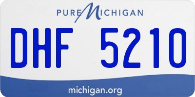 MI license plate DHF5210