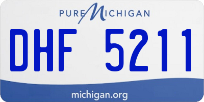 MI license plate DHF5211