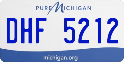 MI license plate DHF5212