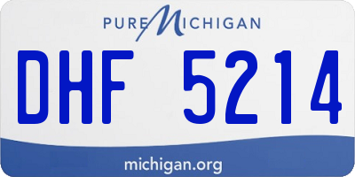 MI license plate DHF5214