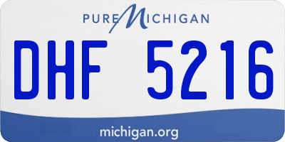 MI license plate DHF5216